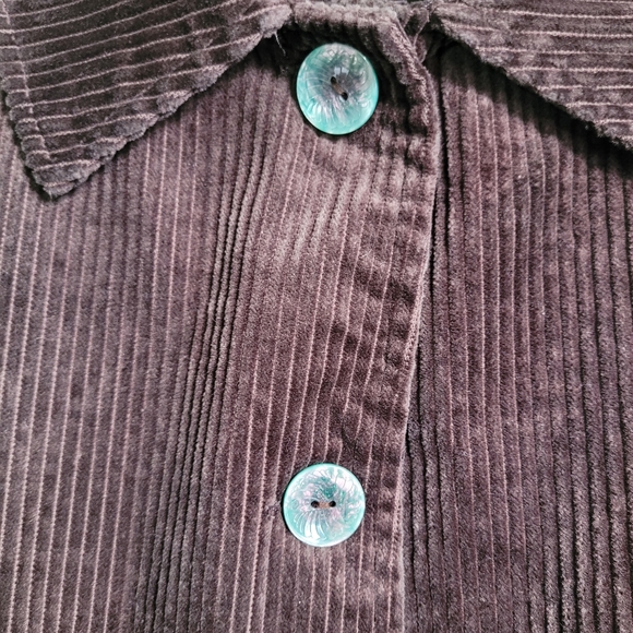 Woman Within Corduroy Chore Jacket Women’s Sz XL Brown Button Front Pleated Back - Picture 5 of 9